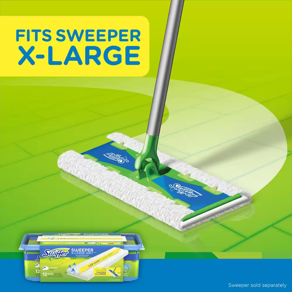 Sweeper XL Wet Mopping Cloth Refills with Open Window Scent (12-Count)