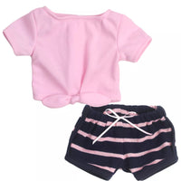 Sophia’S 2 Piece Summer Outfit with Tie Front Tee and Striped Shorts for 18