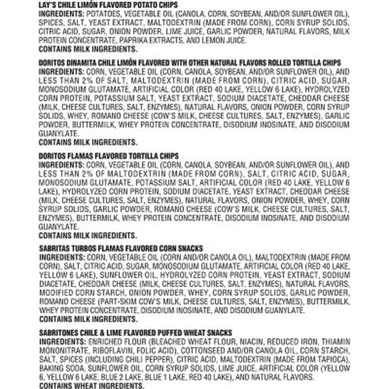 Sabritas Chile Limon Mix, Variety Pack Snacks, 30 Pk.