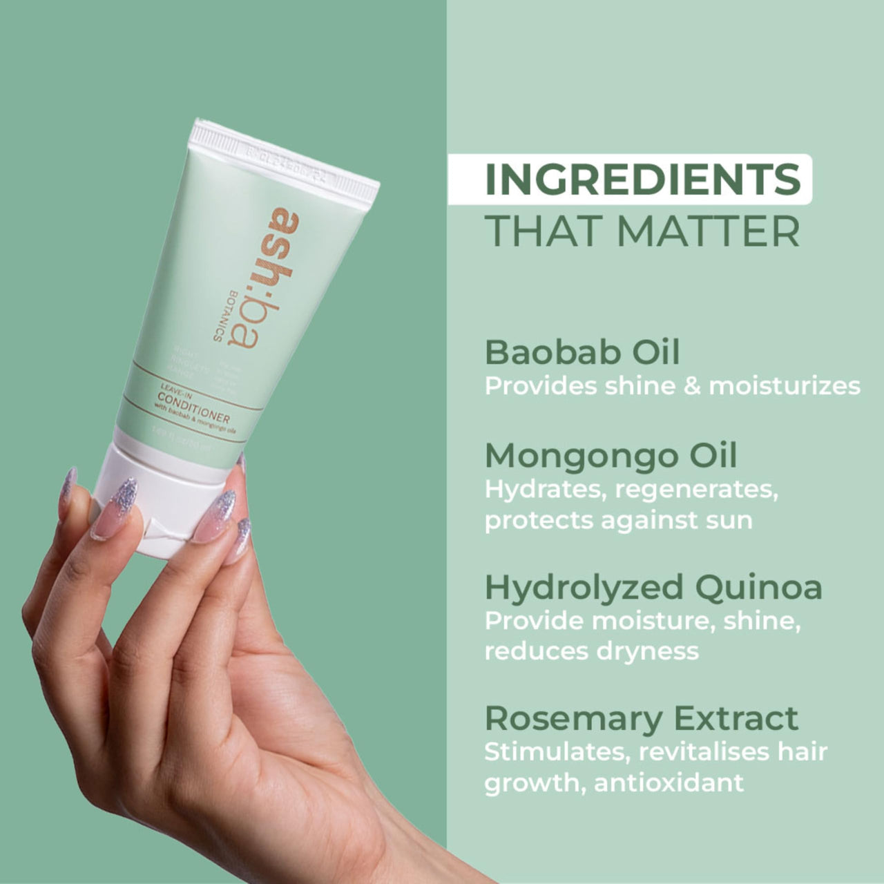 Ashba Botanics Leave-in Conditioner for Frizzy, Wavy & Curly Hair | Hair Cream For Men & Women | Moisturizes, Protects, Nourishes & Adds Shine to Dry & Damaged Hair | Silicone Free(200ml)