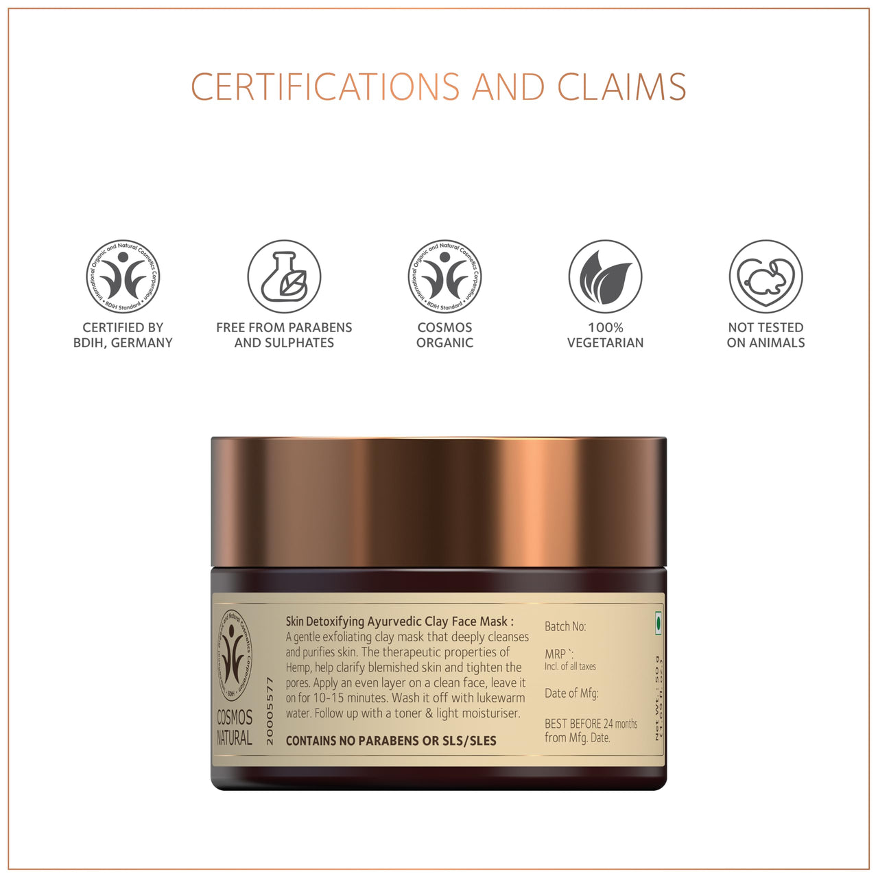 SoulTree Hemp Skin Detoxifying Ayurvedic Clay Face Mask - 50g