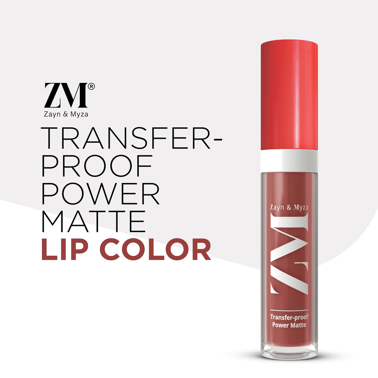 ZM Zayn & Myza Transfer-Proof Power Matte Finish, Liquid Lip Colour, 6 ml (Earthy Brown)