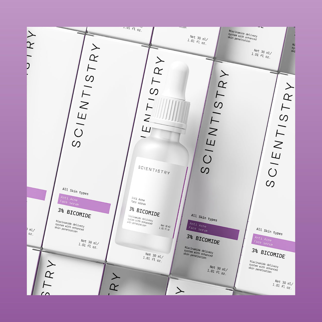 Scientistry Anti acne Face Serum with Encapsulated Niacinamide I Minimize pores, Clears Acne and Pimples I For Women & Men I Ideal for oily skin