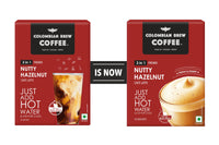 Colombian Brew Hazelnut Café Latte, Instant Coffee Powder Premix (3 in 1), 10 Sachets Box