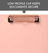Dexas Slimcase 2 Storage Clipboard with Side Opening 12.5 x 9.5 in Blush Pink with Rose Gold Clip. Organize in Style for Home, School, Work or Trades! Ideal for Teachers, Nurses, Students, Homeschool