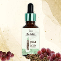Nat Habit Cold Pressed 100% Pure Oil for Skin & Hair | Fresh from our Ayurvedic Kitchen, Zero Preservatives | Body Massage Oil, Hair Oil (Grapeseed Oil, 30ml)