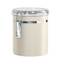 Oggi Stainless Steel Kitchen Canister 47 fl oz, Gray - Airtight Clamp Lid, Clear See-Thru Top - Ideal for Kitchen Storage, Food Storage, Pantry Storage. Large Size 5