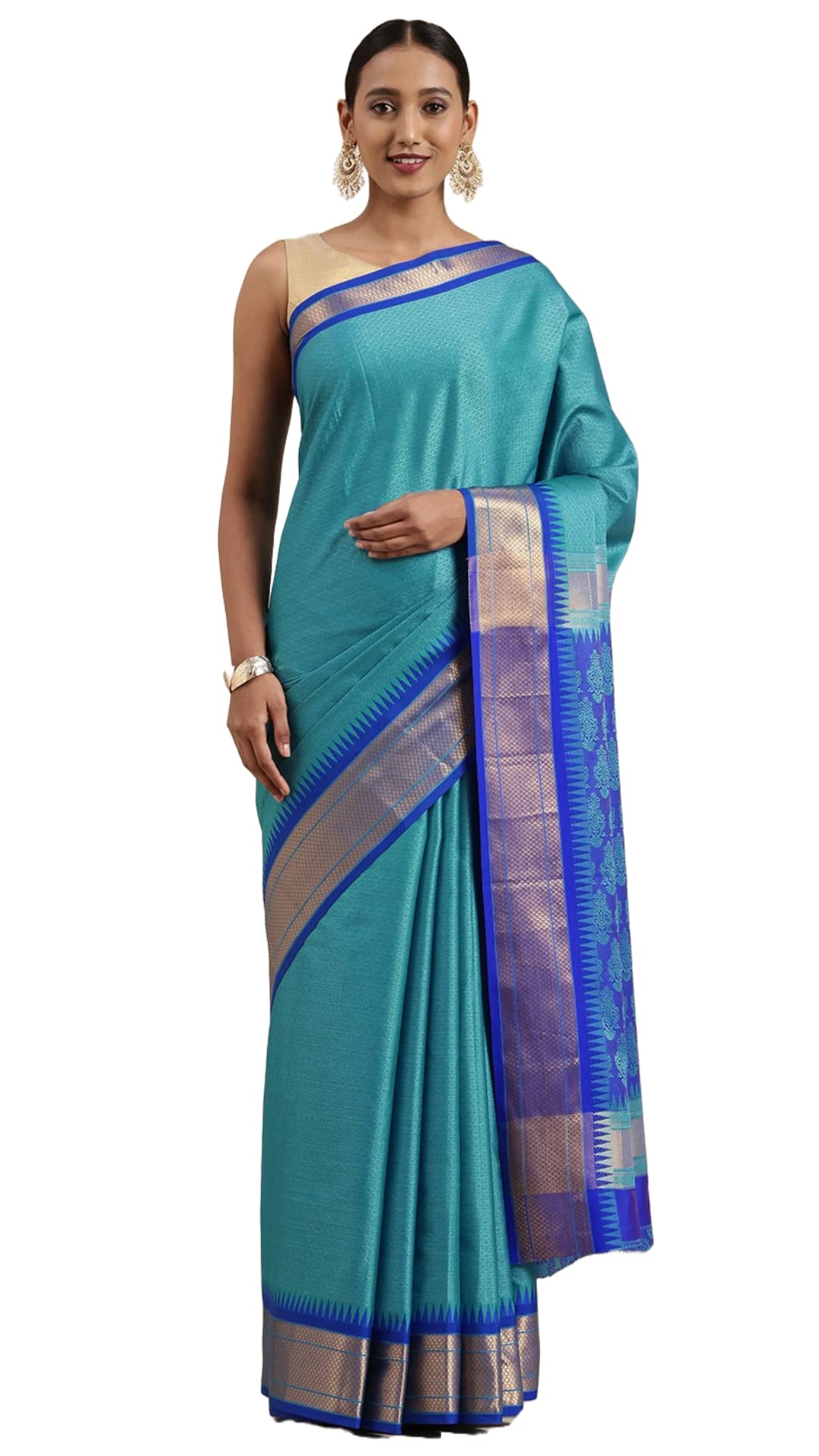 Pandadi Saree Women's  Cotton Silk Saree With Blouse Piece