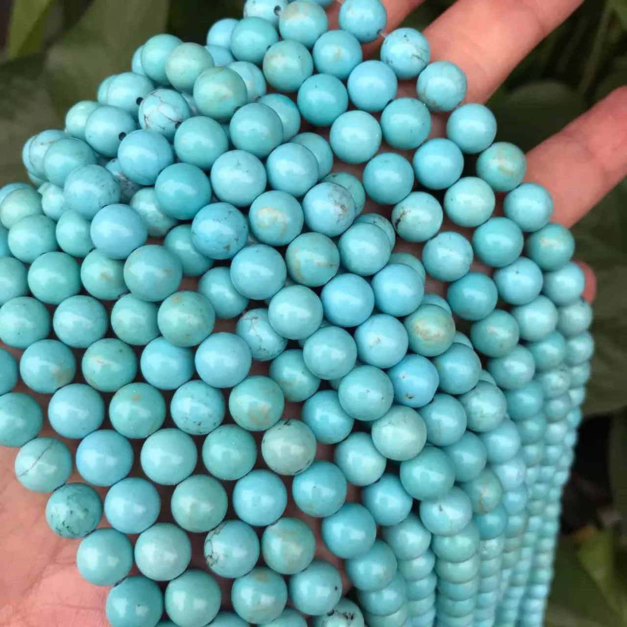 Jmzothie 10mm Natural Stone Beads Turquoise Beads Energy Crystal Healing Power Gemstone for Jewelry Making (10mm, Turquoise)