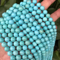 Jmzothie 10mm Natural Stone Beads Turquoise Beads Energy Crystal Healing Power Gemstone for Jewelry Making (10mm, Turquoise)