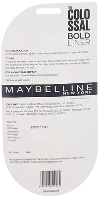 Maybelline New York Colossal Kajal, Black, 0.35g And Maybelline New York Colossal Bold Eyeliner, Black, 3g And Maybelline New York Volume Express Colossal Mascara, Washable, Glam Black, 10.7ml