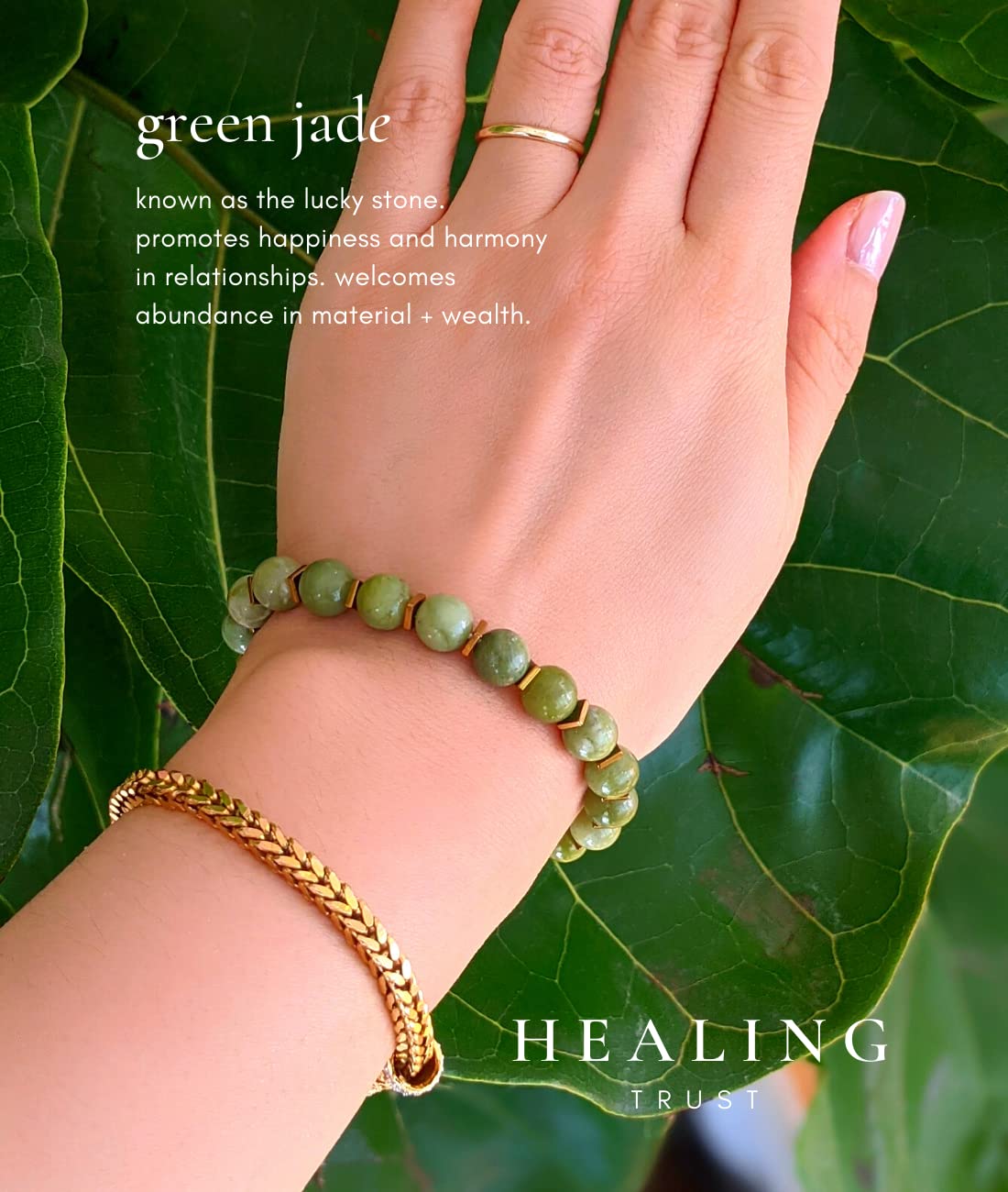 [Healing Trust] Green Jade Bracelet for Men Women Entrepreneur Business Luck, MONEY ATTRACTION Chakra Bracelets for Women, Bead Bracelets for Women, Maximum Money Wealth Abundance Bracelet, Prosperity Good Luck Feng Shui, Jade Bracelet Goals Manifestat...