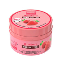 BRYAN & CANDY Strawberry Body Butter |Ph5.5 Skin Friendly | 72hrs Moisturization | 100% Vegan