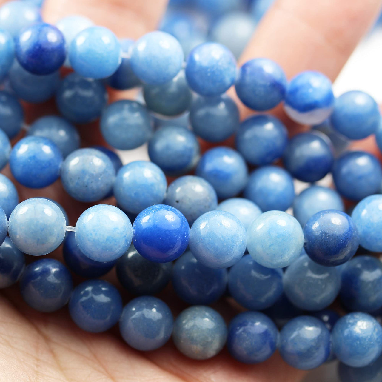 Crystal Beads for Making Jewelry Energy Healing Crystals Jewelry Chakra Crystal Jewerly Beading Supplies Blue Aventurine 6mm 15.5inch About 58-60 Beads