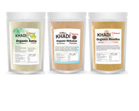 KHADI Omorose Amla Reetha Shikakai Powder For All Type Of Hairs, (100 Grams Each) Combo Of 300 Grams