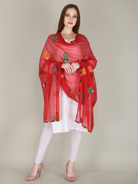 DIAMO Embroidered Chiffon Women's  Dupatta