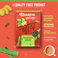 Chaayos Lemongrass Ginger Tea - Premium Chai Patti for Cough & Cold Remedy (300g)