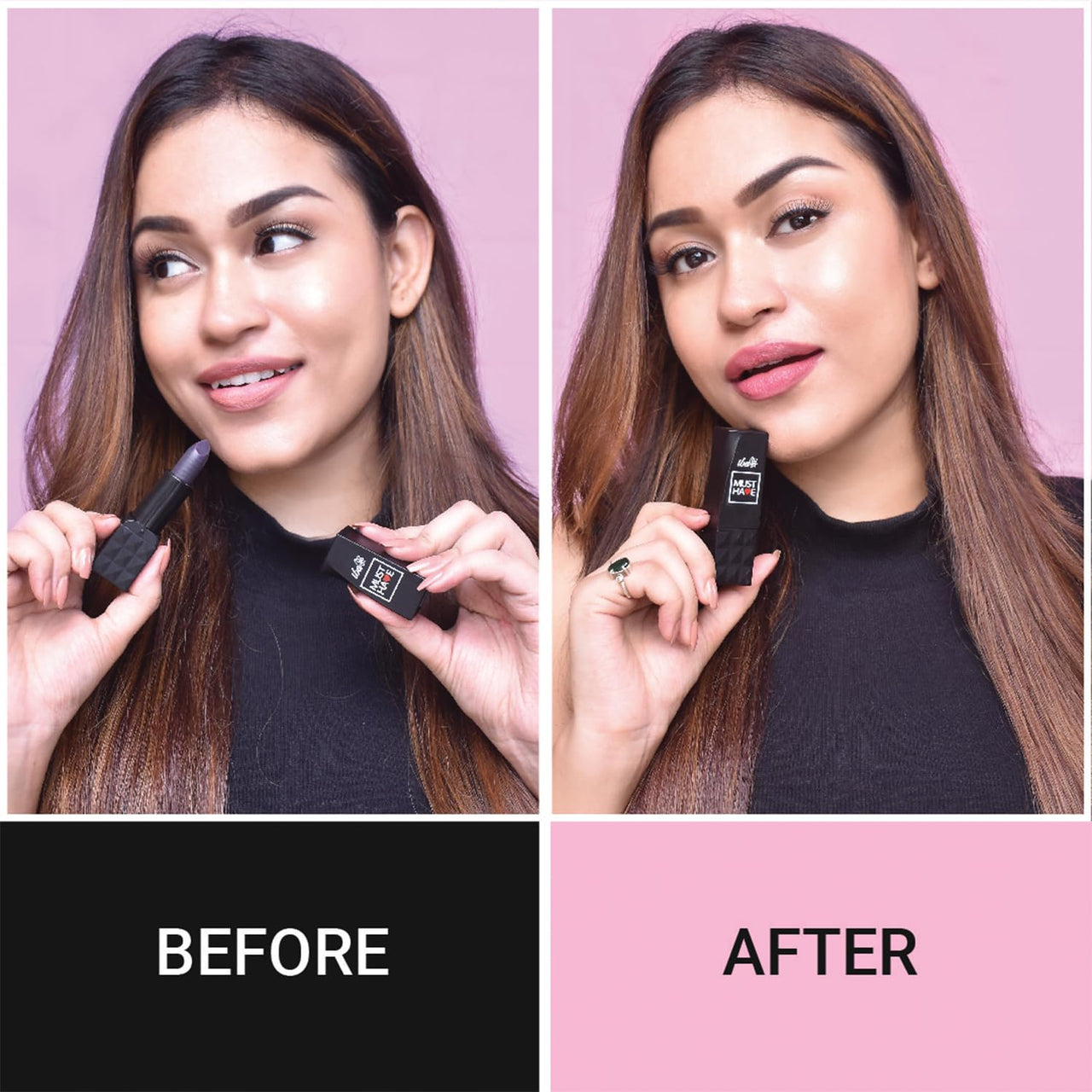 Iba Must Have Black to Pink PH Lipstick, 3.5g | Moisturizing & Long Lasting | Glossy Finish | Enriched with Vitamin E & Argan | Halal Certified & Vegan Makeup
