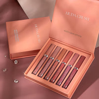 HUDACRUSH HUDA CRUSH 6-Piece Liquid Matte Nude Lipstick Set - Velvet Waterproof Mini Lipsticks for Women, Non-Stick Formula