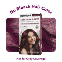 Paradyes No Bleach Berry Plum Glossy Hair Tint - Ammonia-Free for Natural Black Hair, Visible Results - Includes Anti-Fade Conditioner for Long-Lasting Shine, 1 Count