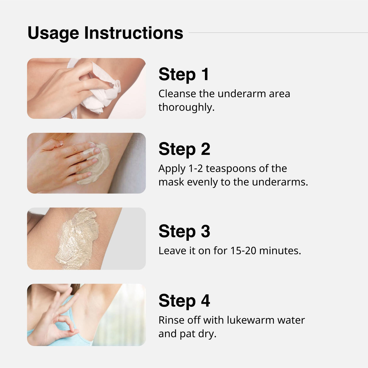 Cureskin Under Arm Brightening Cream Mask with Papaya & Sweet Orange | Dark Underarms & Hyperpigmentation | Under arm Dark Removing Cream, 50 g (Pack of 1)