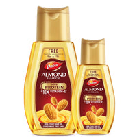 Dabur Almond Hair Oil - 190ml With Free Dabur Almond Oil 95ml | Provides Damage Protection | Non Sticky Formula | For Soft&Shiny Hair | With Almonds, Keratin Protein, Soya Protein & 10X Vitamin E