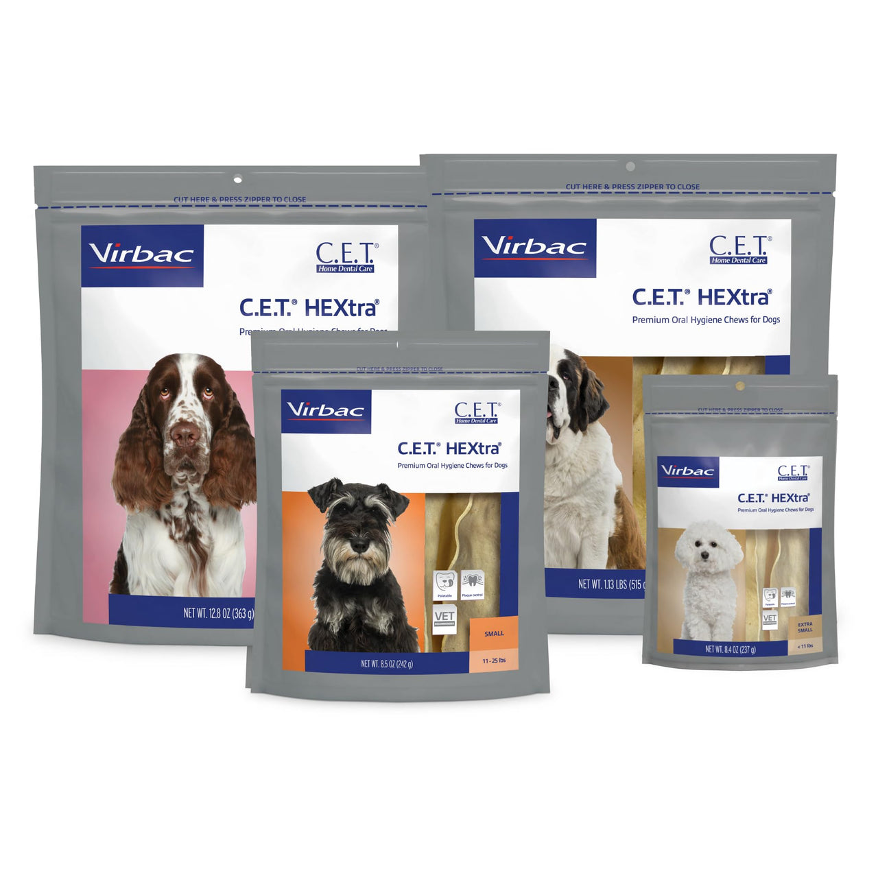 Virbac CET HEXtra Premium Oral Hygiene Chews for Dogs, 11-25 lbs, 8.5 Oz