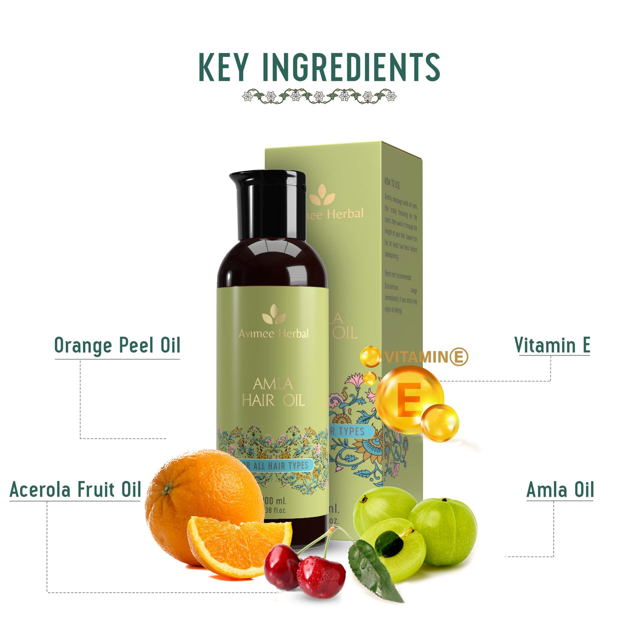 Avimee Herbal Hair Oil Combo | Pack of 3 | Onion Oil, Bhringraj Oil & Amla Oil | For Hair Growth, Hair Fall Control & Scalp Care | 3 x 100ml