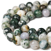 Agate Natural Gemstone Beads for Making Jewellery Energy Healing Crystals Jewelry Chakra Crystal Jewelry Beading Supplies Tree Agate 10mm 15.5inch About 36-40 Beads