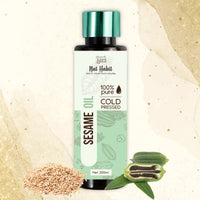 Nat Habit Cold Pressed 100% Pure Sesame (Til) Oil for Skin, Body Massage Oil for Deeply Moisturized Skin, 200ml