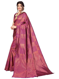 Satrani Women's Jacquard Poly Silk Saree With Unstitched Blouse Piece