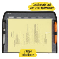 Five Star 7 Pocket Expanding File Organizer, Plastic Expandable File Folders with Customizable Tabs & Clear Cover, Holds 11