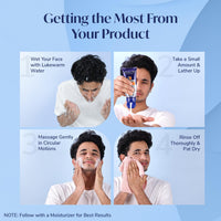 Meglow by Leeford | Instant Glow Facewash for Men | Skin Brightening Face Wash | Deeply Exfoliates & Hydrates | Glows & Even Skin Tone Pack of 2 (100g each)