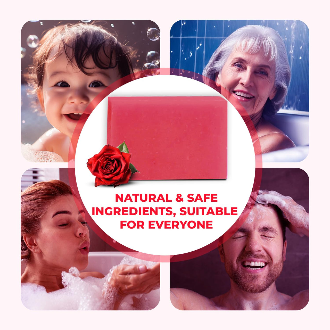 Passion Indulge Handmade Rose Bath Soap– 100% Natural & Vegan | Hydrating & Glowing | Enriched with Essential Oils | Paraben-Free & Sulfate-Free | 100g