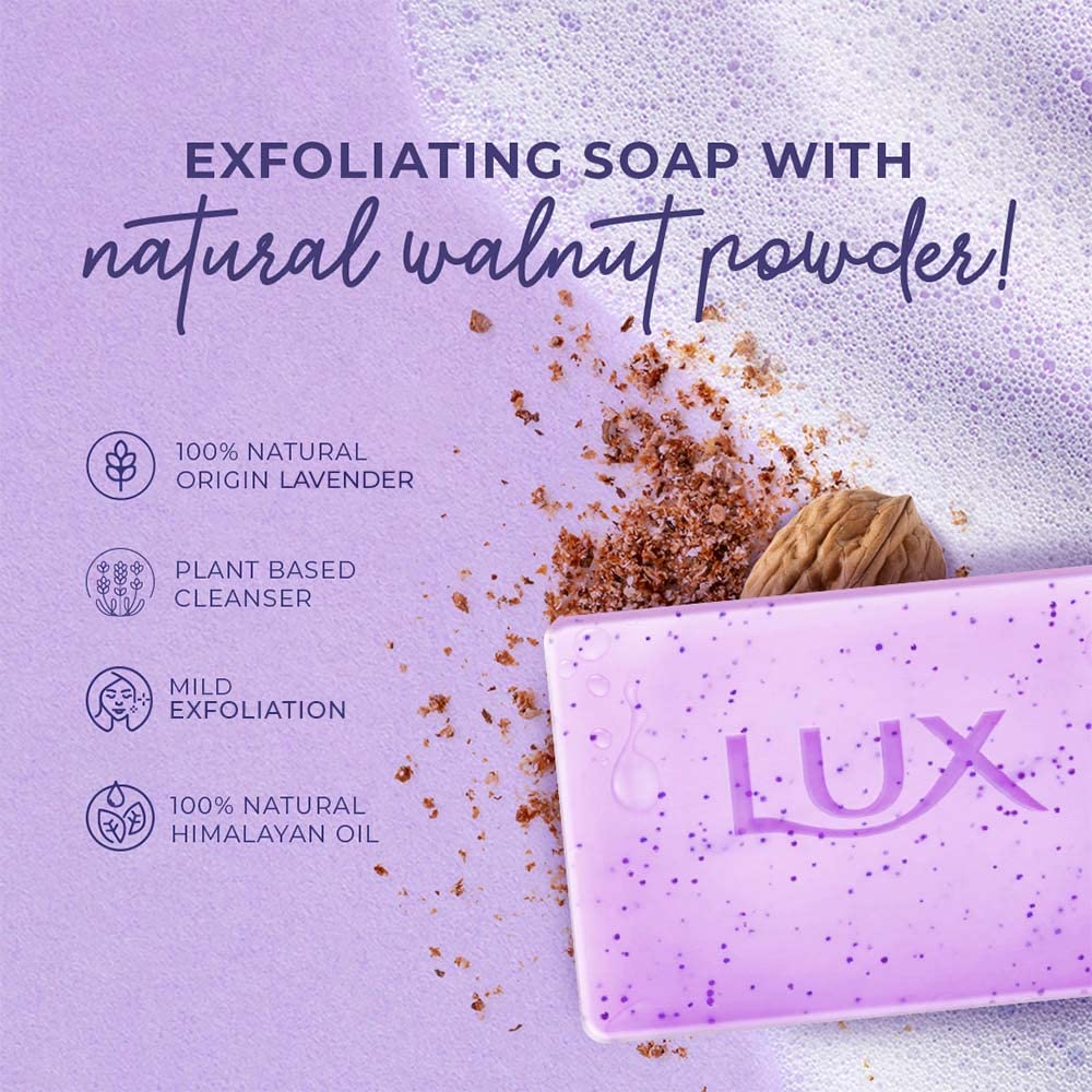 LUX LAVENDER & VITAMIN C EXFOLIATING SOAP 5x125g