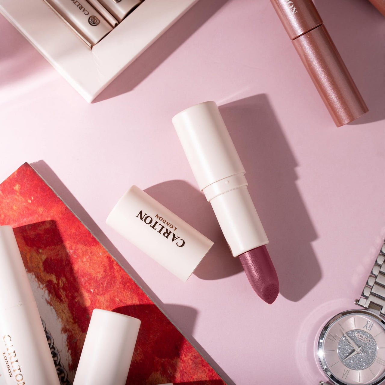 Carlton London Creamy Matte Stardust Bullet Long Stay Lipstick |Enriched with Vitamin E, Castor oil | Intense Colour, Moisturised Lips, Smooth & Light |Upto 8 hrs- 4Gm. (Bare Berry)