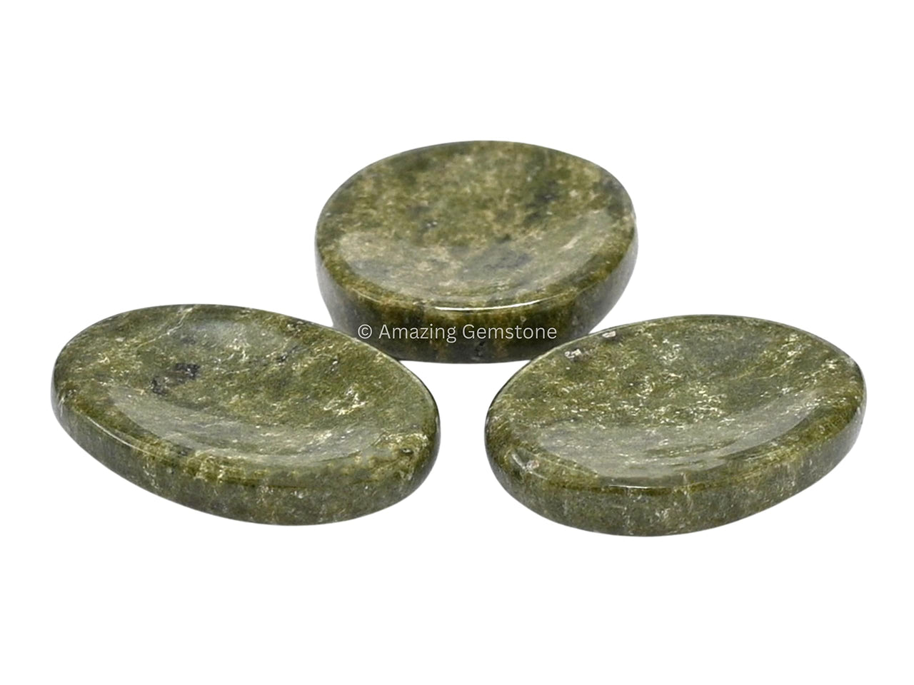 Vasonite Crystal Worry Stones for Anxiety - Thumb Worry Stone for Stress Meditation, Anxiety Relief Items Healing Stones and Crystals Vesuvianite