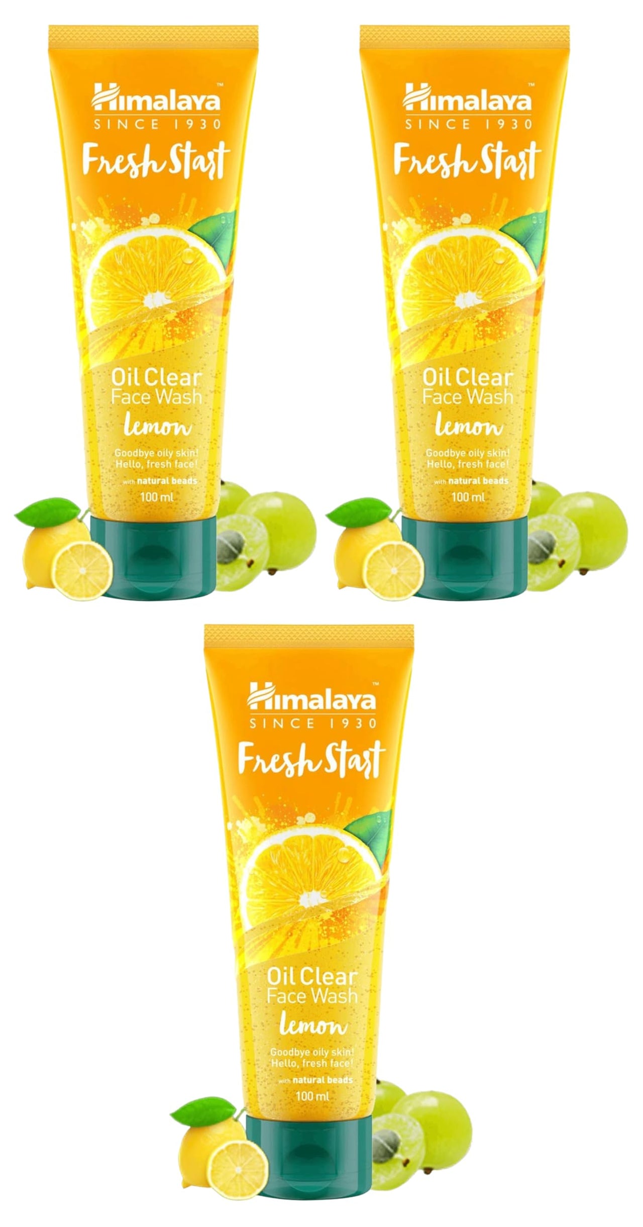 Himalaya Fresh Start Oil Clear Face Wash, Lemon, 100ml (Pack of 3)