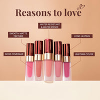 Charmacy Milano Stunning Longstay Liquid Lipstick (Bare Beauty 02) - 5.6 ml, Velvet Intense Matte Finish, 12 Hours, Smudge Proof Lipstick, WaterProof Lipstick, KissProof, One Swatch Application