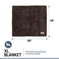 PetFusion Premium Dog Blanket, Cat Blanket | Ultra Soft Pet Blanket Available in Plush or Quilted, 2 Colors (Grey, Brown) | Perfect Blanket for Small Dogs & Large Dogs. 12 Month Warranty X-Large 60 X 48