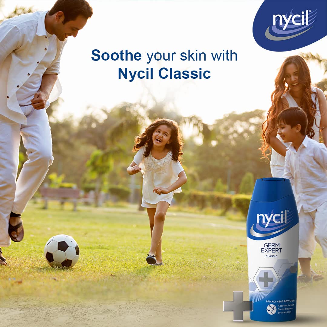 Nycil Classic Prickly Heat Talcum Powder, 150g (Cool Herbal 60g Free)