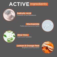 Beardhood Clean Look Face Wash for Oily and Acne Prone Skin with 2% Salicylic Acid & 1% Niacinamide 100ml | For Deep Pore Cleansing, Oil Control and Acne