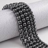 35pcs 10mm Natural Black Hematite Gemstone Beads Energy Healing Crystal Round Loose Stone Beads for Jewelry Making, DIY Bracelets Necklaces