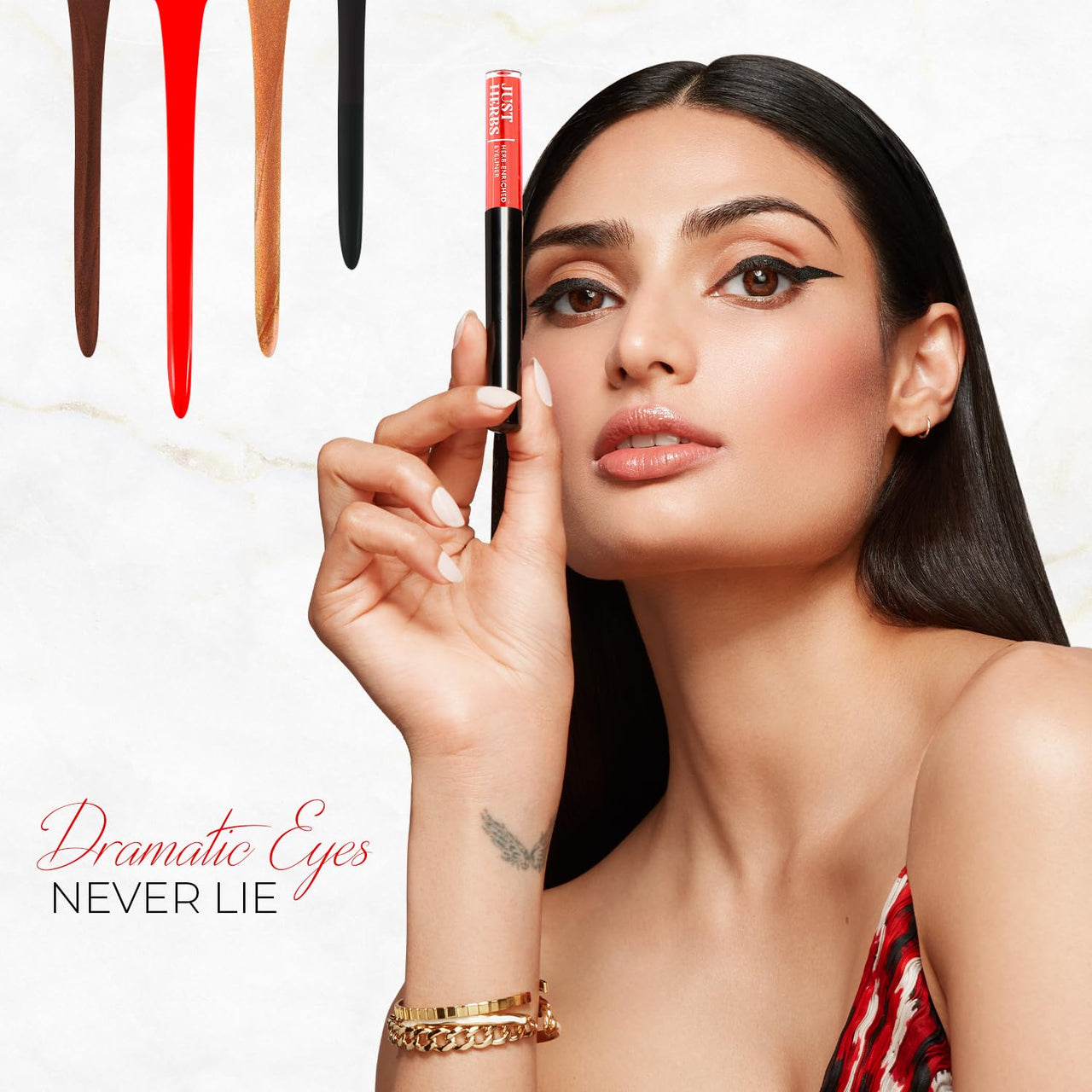 Just Herbs Eyeliner Waterproof And Smudge Proof & Eyeliner Powder Waterproof And Smudge Proof Combo, Multicolor, Matte Finish