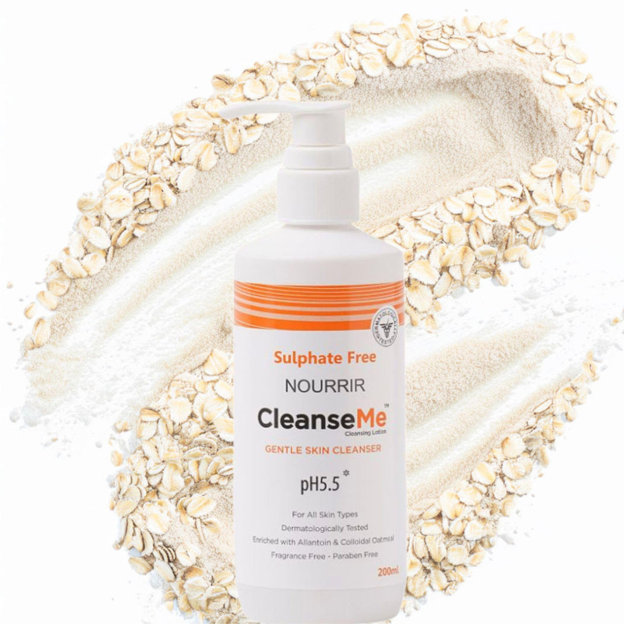 NOURRIR CleanseMe Gentle Skin Cleanser Face wash | 200 ML |All Skin Types | Enriched with Allantoin & Colloidal Oatmeal | Use with or Without Water | Soap Free