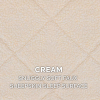 Furhaven Dog Bed for Small Dogs & Indoor Cats, 100% Washable, Sized to Fit Crates - Sherpa Fleece Bolster Crate Pad - Cream, Small Sherpa Fleece (Cream)
