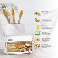 Herbs & Hills Multani Mitti Body Cleanser Pack of 4-100g Each | Gentle Exfoliation for Glowing Skin | Banish Pimples and Scars | Soothe Skin Irritations