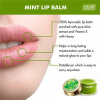 Vaadi Herbals Lip Balm, Mint, 10g