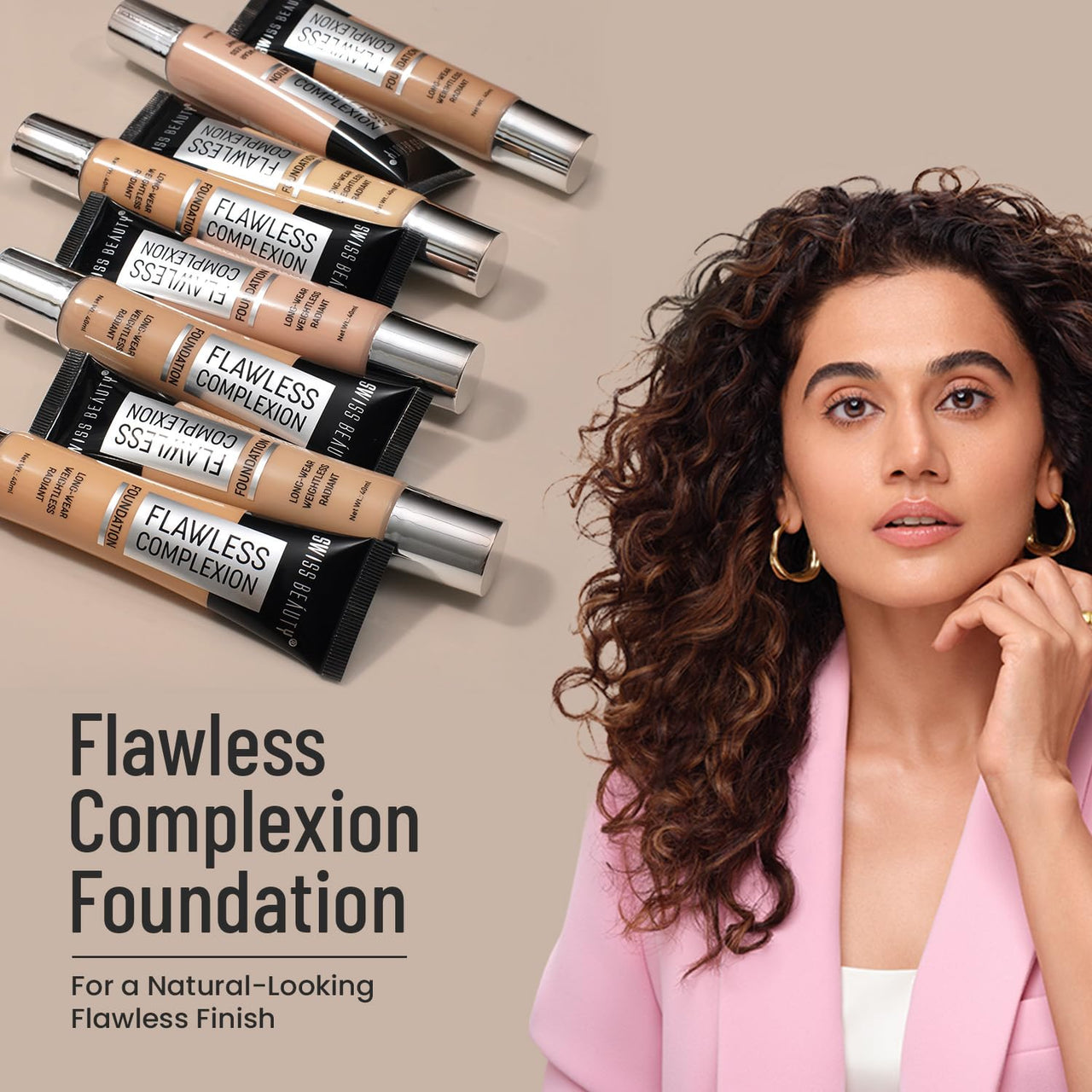 Swiss Beauty Pearl Illuminator Light Coverage Natural Foundation Cream For All Skin Types, Face Makeup, Shade- 03 Beige Natural, 35g