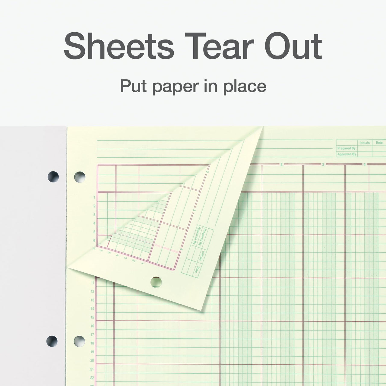 Adams Columnar Analysis Pad, 4 Column Ledger, 8.5" x 11", 100 Pages (50 Sheets), Green, 3 Hole Punch, for Accounting, Bookkeeping & Data (ACP85114)